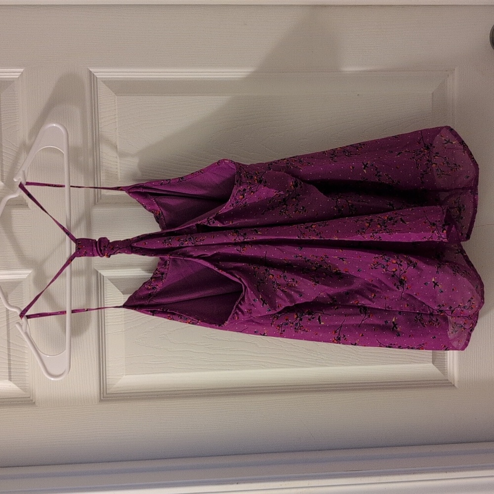 Magenta Racer Back Chiffon Tank - Picture 5 of 6